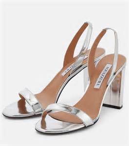 So Nude Metallic Leather Sandals In Silver Aquazzura Mytheresa