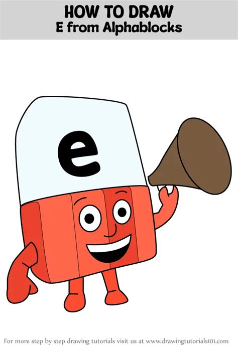 How To Draw E From Alphablocks Alphablocks Step By Step