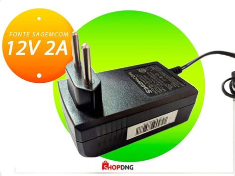 Fonte 12v 2A P4 EM 90 Sagemcom Universal Bivolt Ac Dc Fonte De