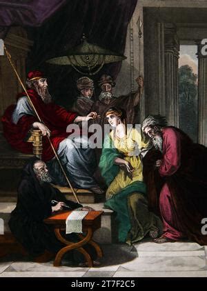 Bible Stories Illustration Of King Ahasuerus Gives His Ring To Haman