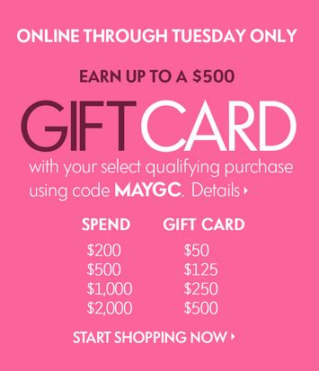 Neiman Marcus: Up to $500 gift card - Gift With Purchase