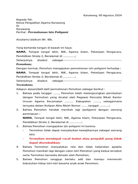 Permohonan Izin Poligami Pdf