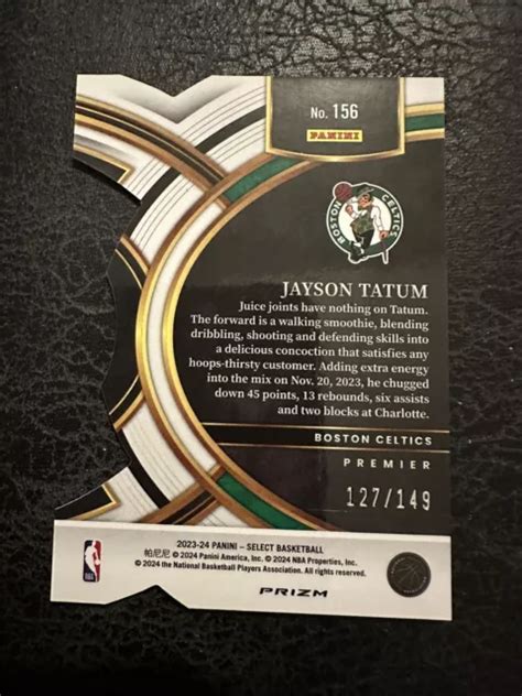 Jayson Tatum Panini Select Bianco Premier Taglio Pressofuso