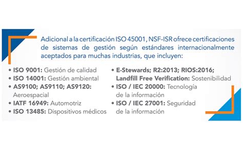 Nsf Isr La Mejor Opci N En Certificaci N De Sistemas De Gesti N