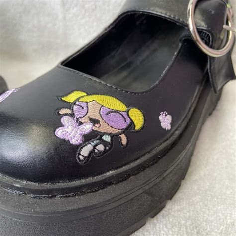 Dolls Kill X Powerpuff Girls Womens Size 6m Black Mary Janes S