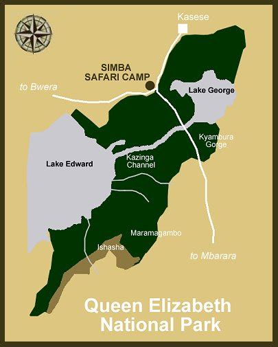 Map of Queen Elizabeth National Park - uganda national parks