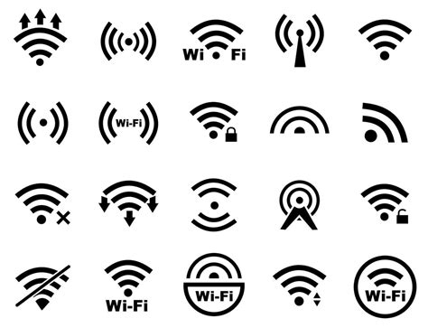 conjunto de iconos wifi paquete de vector de ilustración de símbolo