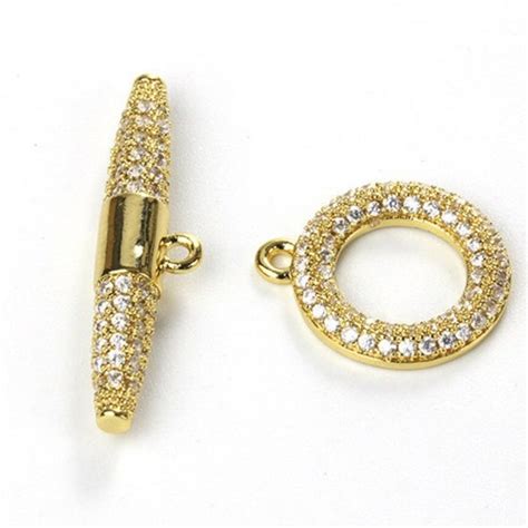 Medium Oval Screw Clasp CZ Micro Pave Screw Clasp Carabiner Etsy