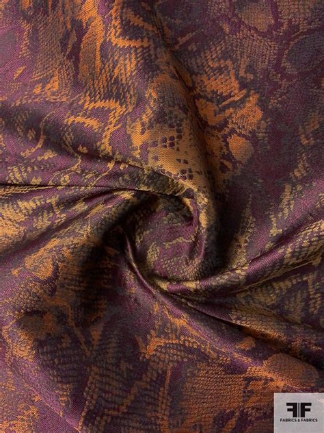 Italian Abstract And Reversible Stiff Jacquard Brocade Brown Copper