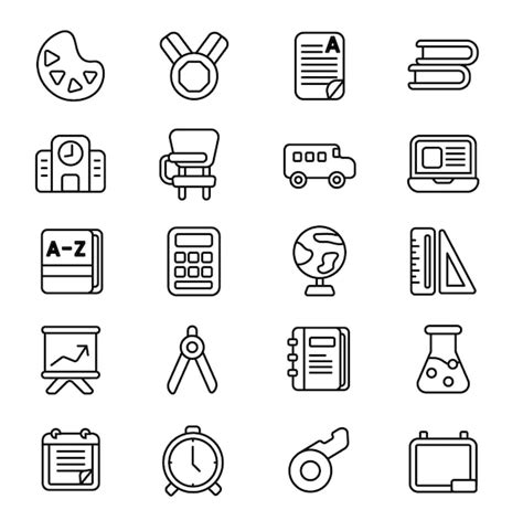Conjunto De Iconos De Educación Vector Premium