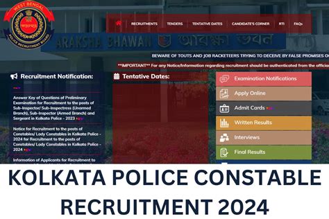 Kolkata Police Constable Recruitment Notification Apply Online