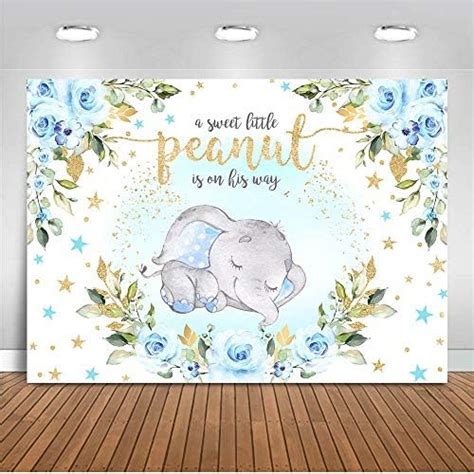 Amazon Avezano Elephant Baby Shower Backdrop For Boy X Ft A