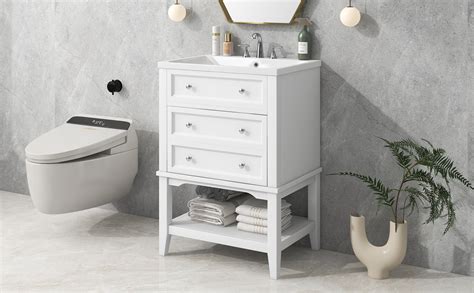 Winston Porter Meuble Lavabo Simple Autoportant 24 19 Po Avec Plateau