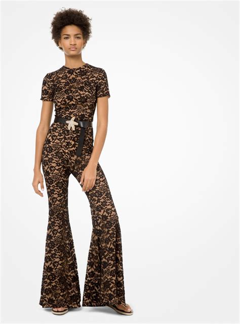 Floral Lace Flared Jumpsuit Michael Kors