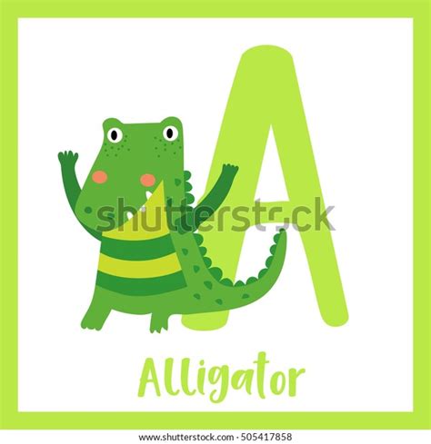 Cute Children Abc Animal Alphabet Letter Vector De Stock Libre De