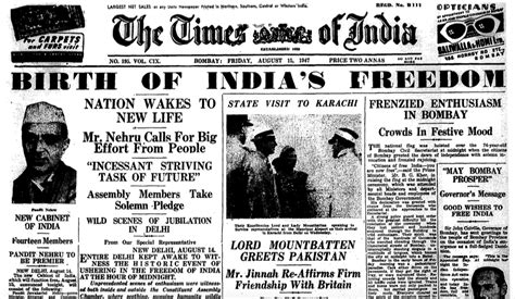 How Indian newspapers reported Independence and Partition in 1947