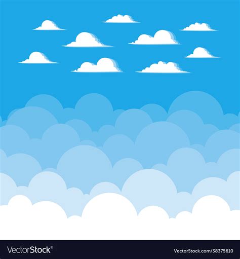 Blue sky with clouds background Royalty Free Vector Image