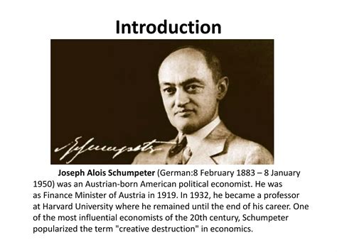 Joseph Schumpeter Vie Oeuvres Concepts 10