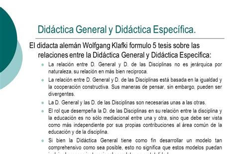 Diferencia Entre Didactica General Y Didactica Especifica Segun