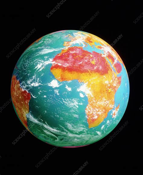 Coloured Meteosat Satellite Image Of The Earth Stock Image E050