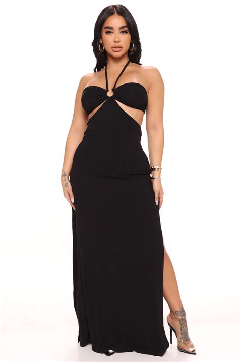 Gina Ribbed Maxi Dress Black Fashion Nova Dresses Fashion Nova