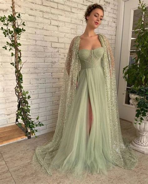 Sage Green Strapless Sweetheart Neck Ball Gown Sparkling Shawl Etsy Green Prom Dress Prom