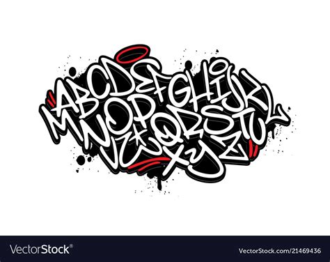 Handwritten Graffiti Font Alphabet Royalty Free Vector Image