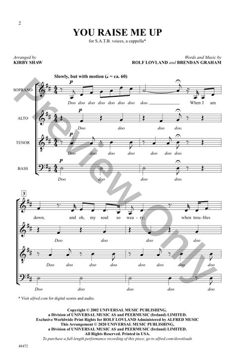 You Raise Me Up Satb By Rolf Lovland And Br Jw Pepper Sheet Music