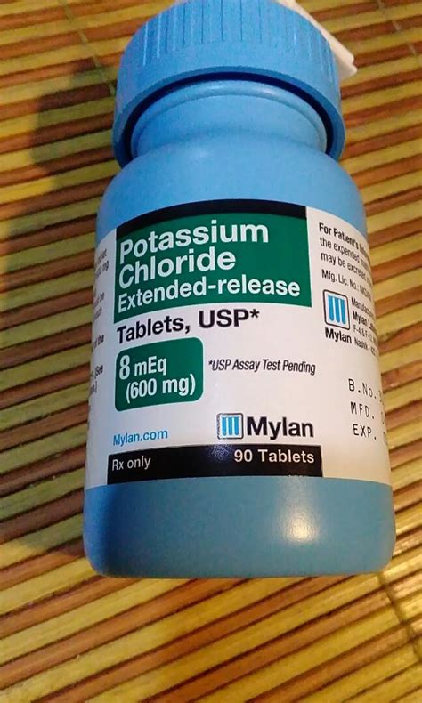 Potassium Chloride Extended Release 90 Tablets 600mg 健康及營養食用品 醫療用品和