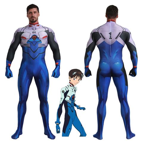 Neon Genesis Evangelion Ikari Shinji Cosplay Costume 3d Printed Zentai Suit Halloween Catsuit