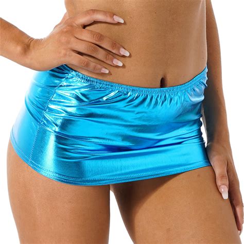 Damen Dessous Minirock Stretch Kurz Leder Optik Lack Glanz Wetlook Rock