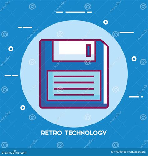 Floppy Disk Retro Technology Icon Stock Vector Illustration Of Retro