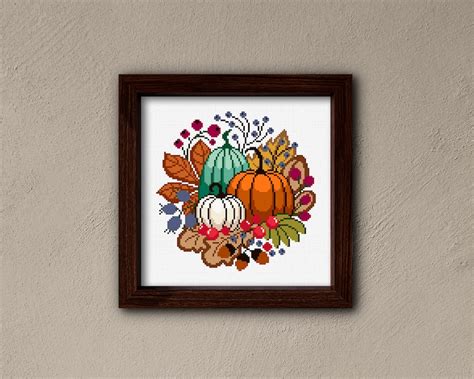 Pumpkins Cross Stitch Pattern Thanksgiving Day Cross Stitch Etsy