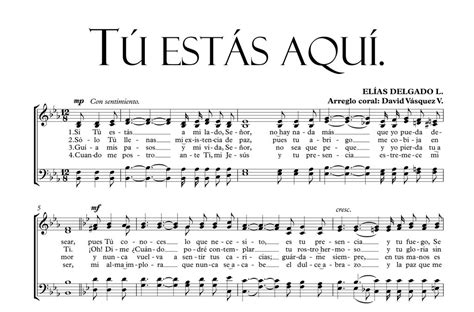 Tú estás aquí Partitura Coral Coro IEP