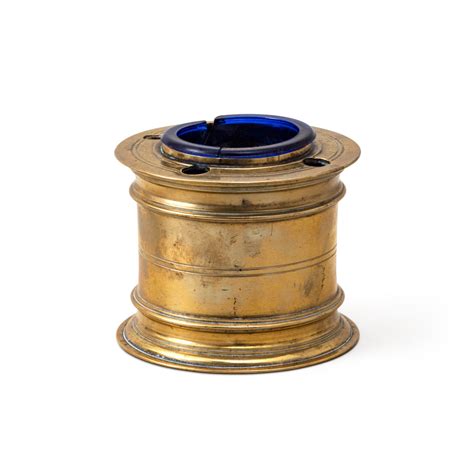 English Brass Pounce Pot And Inkwell 18th Century The William K Du Pont Collection