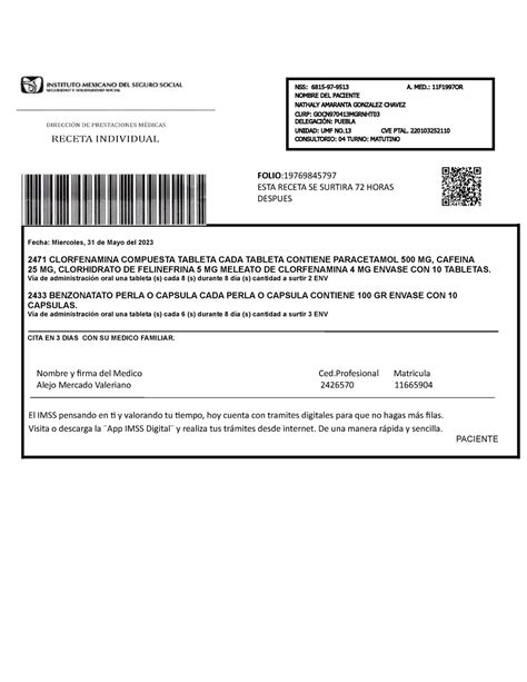 Introducir 62 Imagen Recetas Medicas Del Imss Para Editar En Word