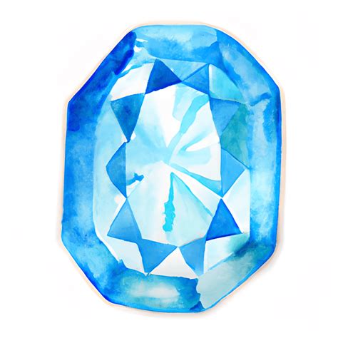 Blue Gemstone Watercolor · Creative Fabrica