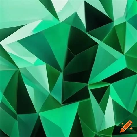 Dimensional Abstract Geometric Polygonal Green Emerald