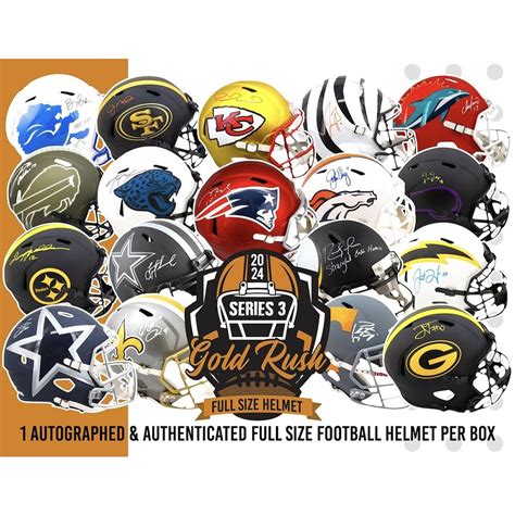 Gold Rush Autographed Full Size Football Helmet Series Box