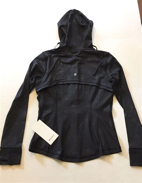 Lululemon Define Hooded Jacket Yogo Emboss Black W Floating Lulu Logos