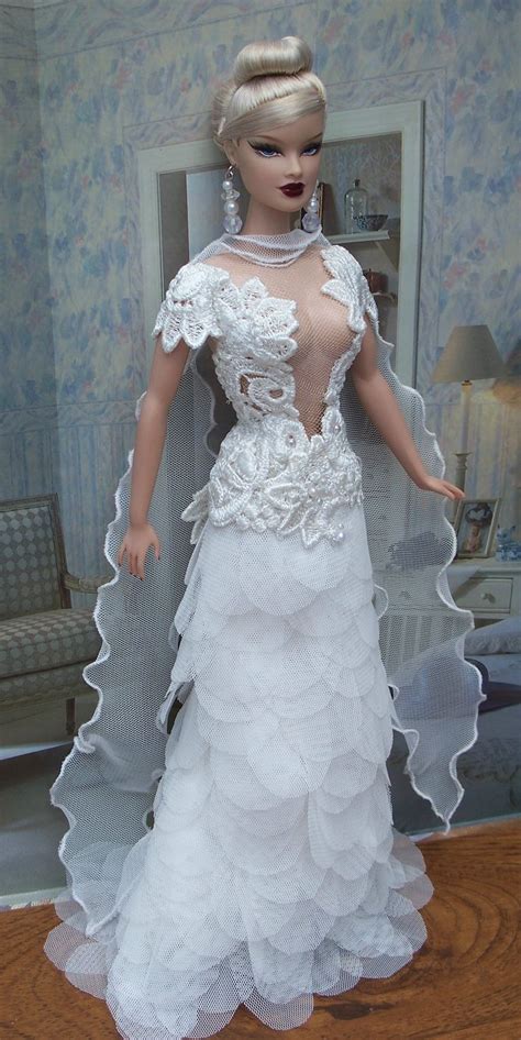 Ooak Doll Fashion By Karen Glammourdoll Barbie Wedding Dress Barbie Bridal Barbie Gowns