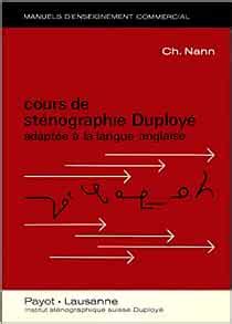 Amazon fr Cours de sténo Duployé langue anglaise Livres