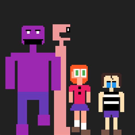 Pixilart - The Afton Family but with sprites from in-game by FNAFanatic