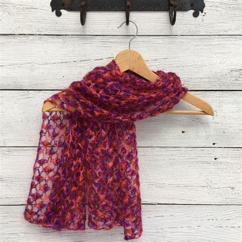 Mohair Crochet Shawl Scarf Pattern Pdf Lace Airy Silk Wool Wrap