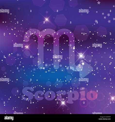 Scorpio Zodiac Sign And Constellation On A Cosmic Purple Background