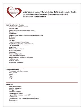 Fillable Online Msdh Ms Delta CHES Questionnaire Content Areas Msdh