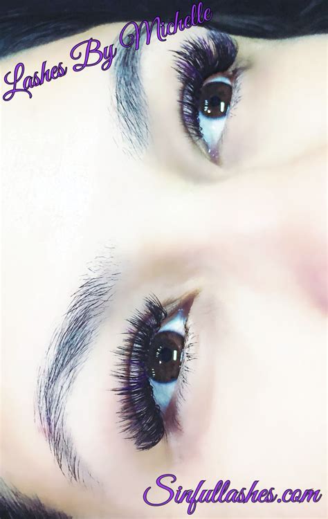 Purple And Black Eyelash Extensions Eyelash Extensions Eyelashes Lash Extensions