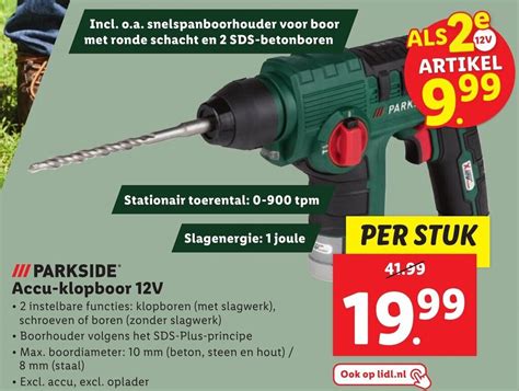 Parkside Accu Klopboor V Aanbieding Bij Lidl