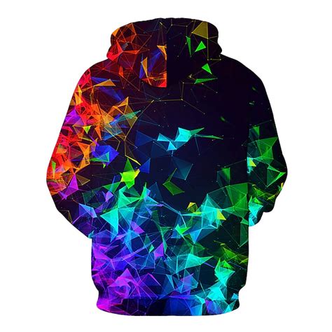 Pizoff Unisex 3d Digital Print Geometry Colorful Galaxy Hoodies Long Sleeve Pullover Sweatshirt