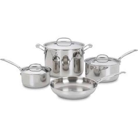 CUISINART 7PC STAINLESS STEEL COOKWARE SET (2/CS)